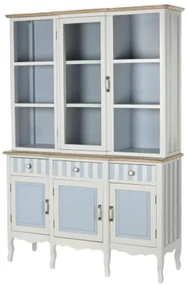 Vitrina, bleu, din lemn de paulownia, Charme