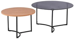 Set 2 buc. măsuțe cafea Frost (negru + natural). 1100147