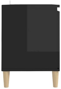 Comoda TV  picioare lemn masiv negru extralucios 103,5x35x50cm 1, negru foarte lucios