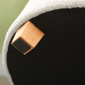 HOMCOM Taburet de depozitare, Taburet cu capac, Taburet rotund, Cutie de depozitare, cu picioare din lemn, Alb | Aosom Romania