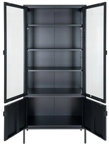 Vitrină neagră din metal 80x180 cm Brisbane – House Nordic