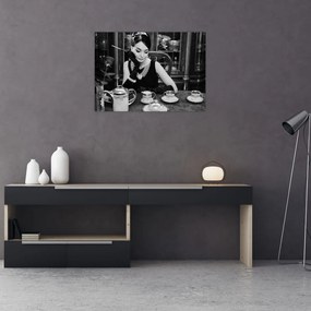 Tablou pe sticlă cu femeie (70x50 cm)