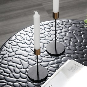 Set două sfeşnice, negru/auriu, ARLOB