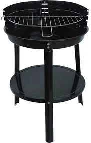 Gratar rotund, 38 cm, negru/gri, metal