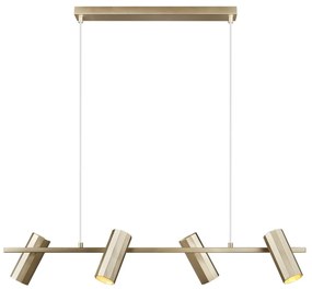 Lustra suspendata cu 4 surse de iluminat design minimalist Alanis 4 alama