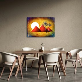 Tablou cu piramidele egiptene pictate (70x50 cm)