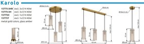 Lustra suspendata design decorativ Karolo 3L, 15775-3H GL