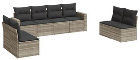 3218842 vidaXL Set mobilier de grădină cu perne, 8 piese gri deschis poliratan