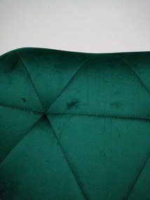 OFERTA Scaun de bar cu picior negru WEST VELVET, verde II. calitate