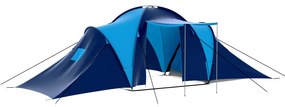 vidaXL Cort camping textil, 9 persoane, albastru închis și albastru