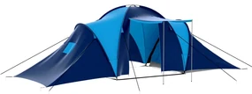 vidaXL Cort camping textil, 9 persoane, albastru închis și albastru
