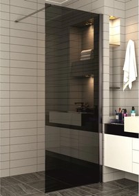 Paravan de dus tip Walk-In Inter Ceramic profil gri mat - sticla fumurie 80x200 cm