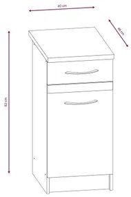 Set mobilier de bucătărie VALERIA 180 cm, maro/stejar Sonoma