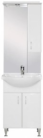 Mobilier complet de baie Bianca Plus 55, alb lucios, deschidere pe dreapta
