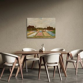 Tablou pe sticlă - Vincent van Gogh, Flower Beds in Holland, reproducere (70x50 cm)