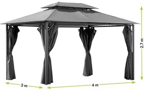 Foișor de grădină Tino 3x4 grafit