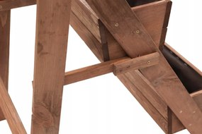 Suport de flori din lemn Vas de flori cu 3 niveluri din lemn natural