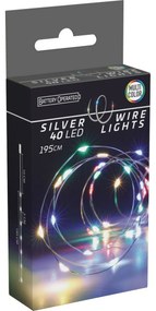 Sârmă luminoasă Silver lights 40 LED, colorată, 195 cm
