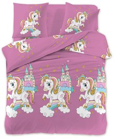 Lenjerie de pat pentru copii din microfibra violet, UNICORN Dimensiune lenjerie de pat: 2 buc 70 x 90 cm | 200 x 220 cm