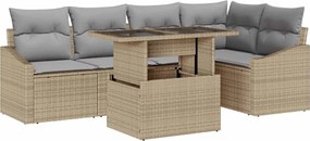 vidaXL Set de canapele pentru grădină Manual 6 pcs bej și gri deschis