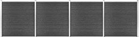 vidaXL Set de panouri de gard, negru, 699x186 cm, WPC