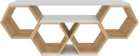 Comoda TV BAL, stejar/alb, PAL melaminat, 140x30x56 cm