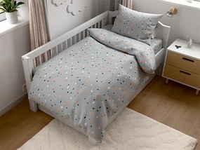 Set Lenjerie de pat din microfibra pentru patut cu cearsaf PINTURA, gri