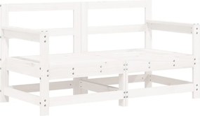 vidaXL Canapea de colț de grădină, 2 buc., alb, lemn masiv de pin