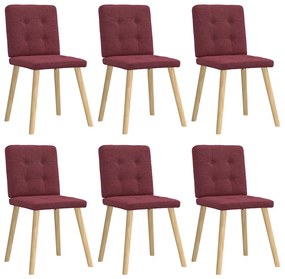 vidaXL Scaune de bucătărie pivotante, 6 buc., roșu vin, textil