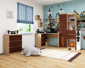 Masă PC de colț Bodhi  (Stejar sonoma + wenge) (S). 1069604