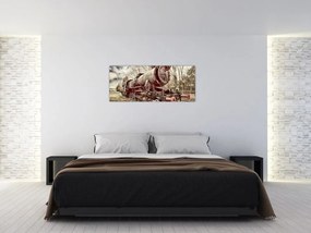 Tablou cu locomotivă istorică (120x50 cm)