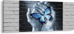 Tablou - Fluture pe perete (120x50 cm)