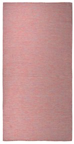 Covor de exterior, rosu, 100x200 cm, tesatura plata Rosu, 100 x 200 cm