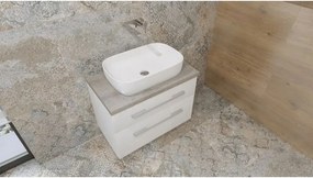 Lavoar pe blat Rune Knut dreptunghiular 60 cm alb lucios