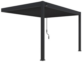 Pergola Reflect PREMIUM pentru gradina si terasa, montabil pe perete, aluminiu, antracit, 3x4 m
