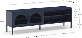 Comodă TV albastru-închis 160x50 cm Diora – Marckeric