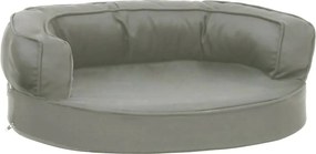 vidaXL Saltea ergonomică pat de câini, 60x42 cm, gri, aspect de in