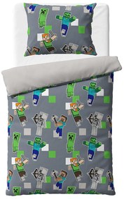 Lenjerie de pat pentru copii MinecraftDescoperă-ți lumea, 140 x 200 cm, 70 x 90 cm