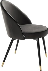 Set de 2 scaune elegante design LUX Cooper, catifea gri inchis 113125 HZ