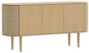 Comodă în culoare naturală joasă cu aspect de lemn de stejar 150x75 cm Treasures – UMAGE