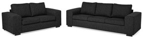 Set mobilier tapițat Scandinavian Choice 414Negru, Tapiterie, Picioare: Plastic