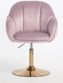 HR2055N Scaun Mov din Catifea cu Bază Aurie