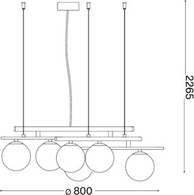 Ideal Lux - Lustru LED ATLAS suspendat pe cablu, 6x G9/3W/230V, auriu