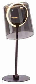 Veioza moderna LED 2700K, sticla, maro fumuriu, Zula