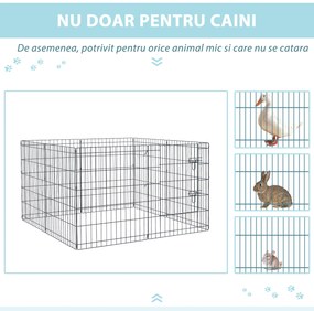Tarc din metal pentru animale PawHut, 8 bucati 76x61cm negru | Aosom RO