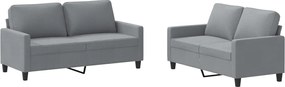 vidaXL Set de canapele cu perne, 2 piese, gri deschis, textil