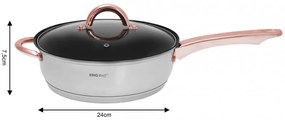 Set oale si tigai Kinghoff KH 1765, 12 h, Inductie, Inox / Golden rose