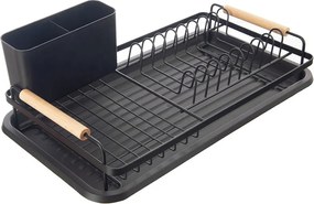 Scurgător de vase negru din metal 43x23,5 cm Radka – Orion