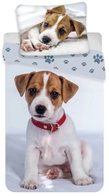 Lenjerie de pat pentru copii gri din bumbac pentru pat de o persoană 140x200 cm Dog – Jerry Fabrics