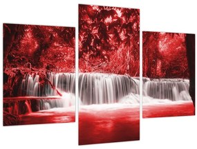 Tablou - Cascadă, roșu (90x60 cm)